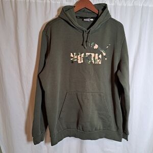 Puma Green Sweater with Camouflage Logo XL